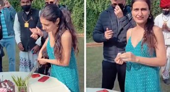 Fatima Sana Shaikh gets a Rajasthani celebration as she cuts her cake on the sets of her upcoming film, see video