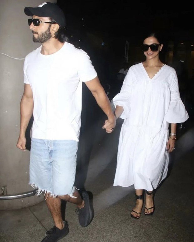 Lovebirds Ranveer Singh and Deepika Padukone twin in white as they return to Mumbai after celebrating Deepika’s birthday together