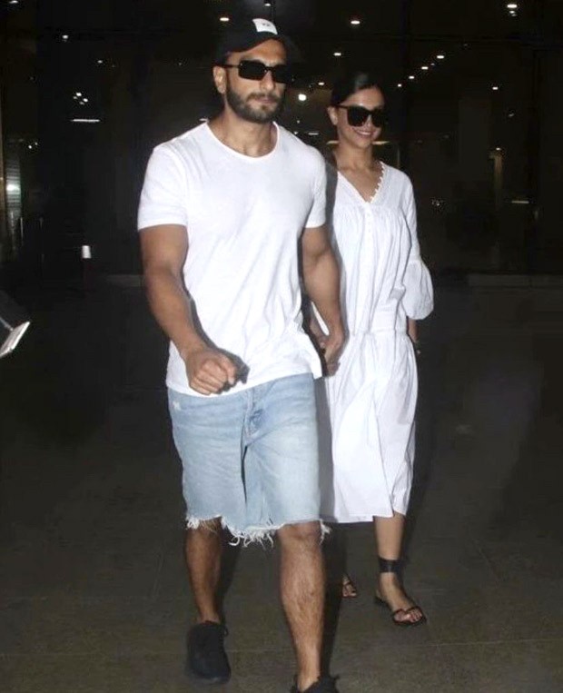 Lovebirds Ranveer Singh and Deepika Padukone twin in white as they return to Mumbai after celebrating Deepika’s birthday together